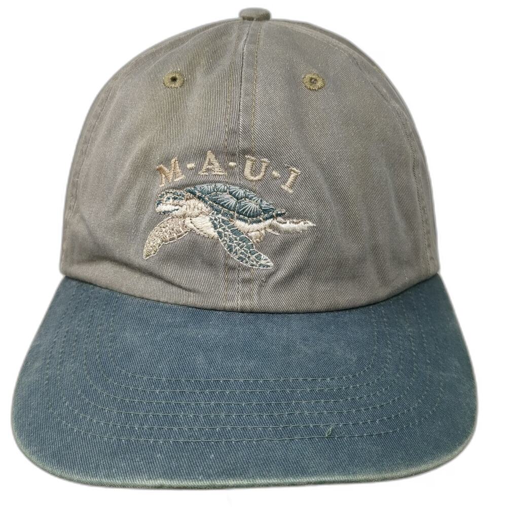 Fahrenheit Baseball Cap Gray Blue One Size Maui Sea Turtle Cotton Adjustable Hat